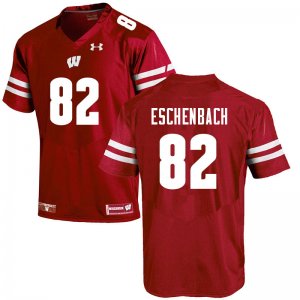 Men's Wisconsin Badgers NCAA #82 Jack Eschenbach Red Authentic Under Armour Stitched College Football Jersey KN31U70EL